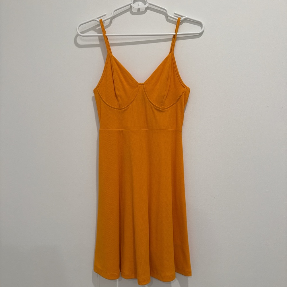 Orange ribbed dress